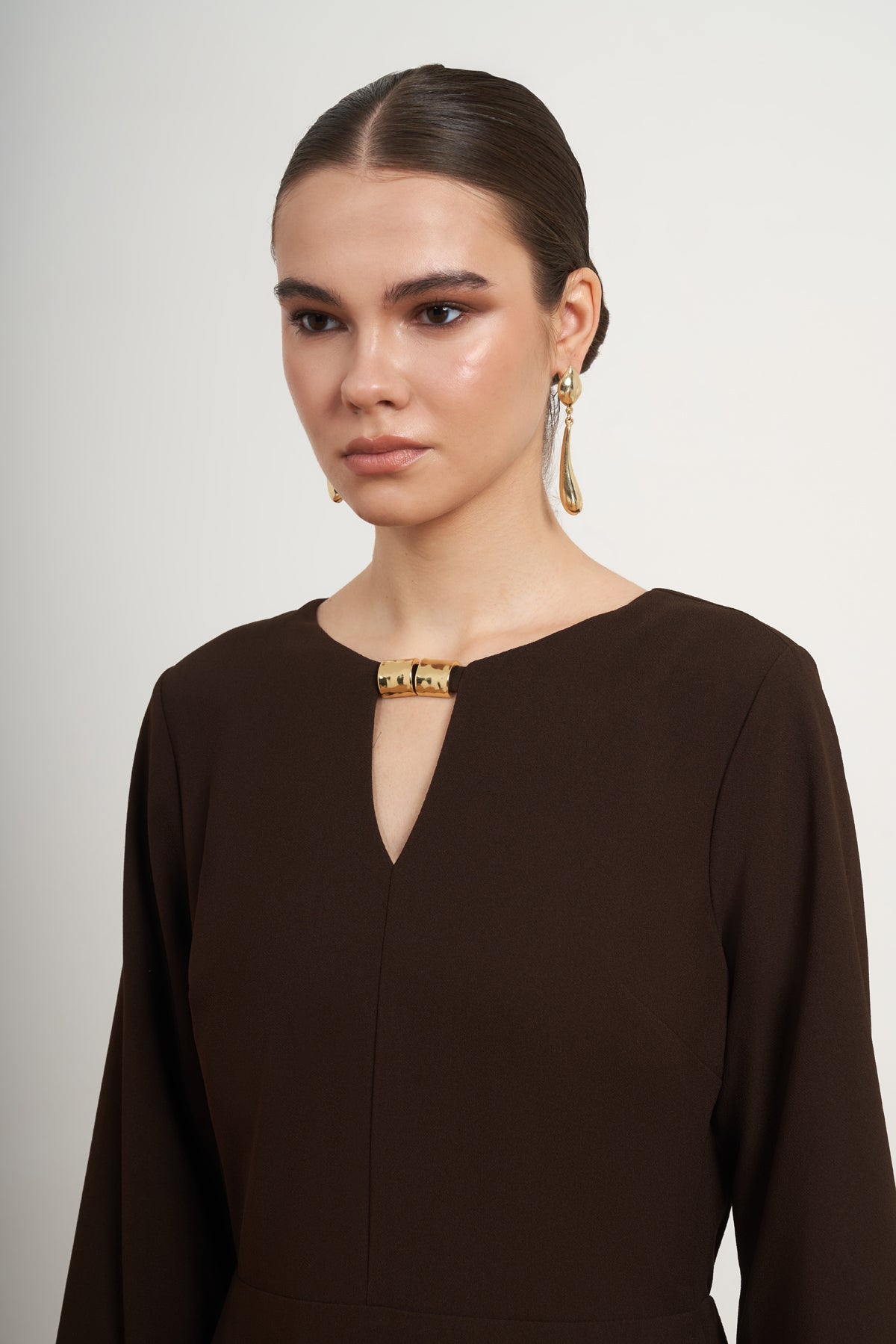 Gold Detail Midi Dress