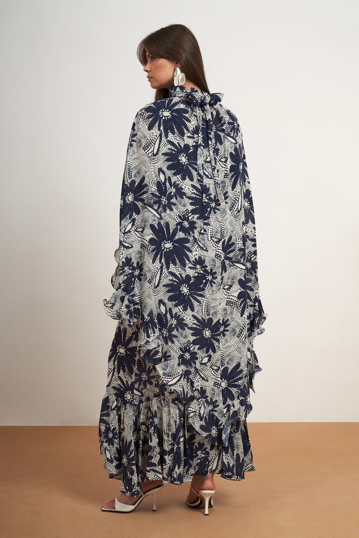 Floral Cape Maxi Dress