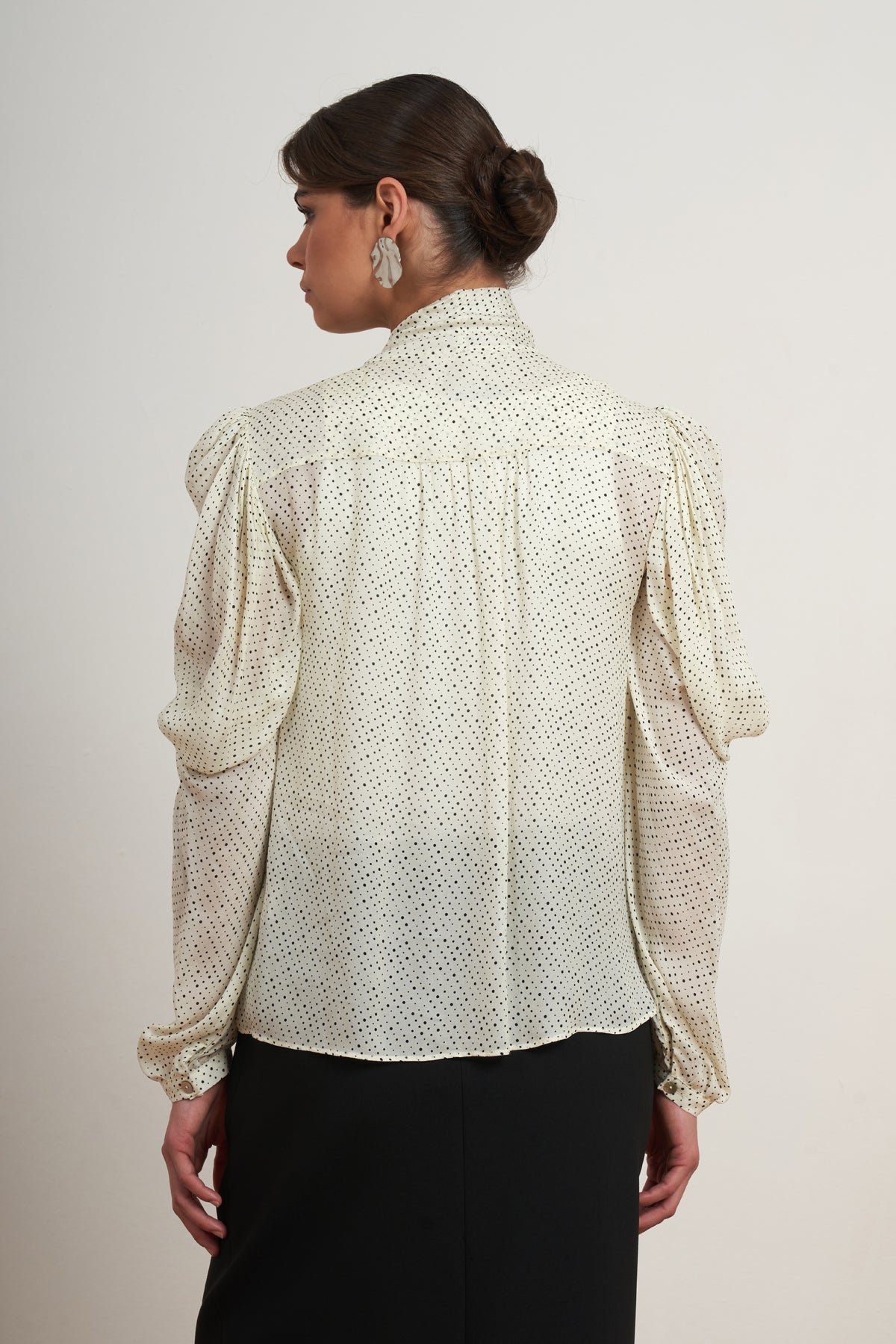 Tie-Neck Polka Dot Blouse