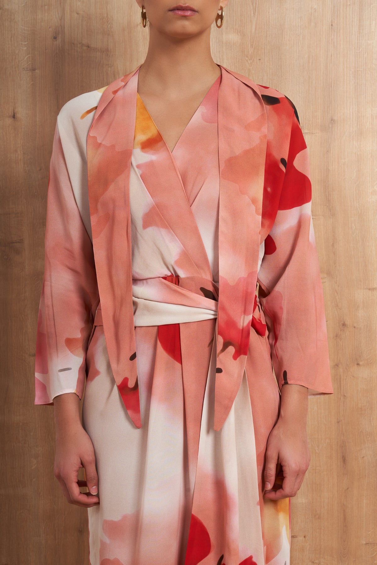 Watercolor Floral Wrap Dress