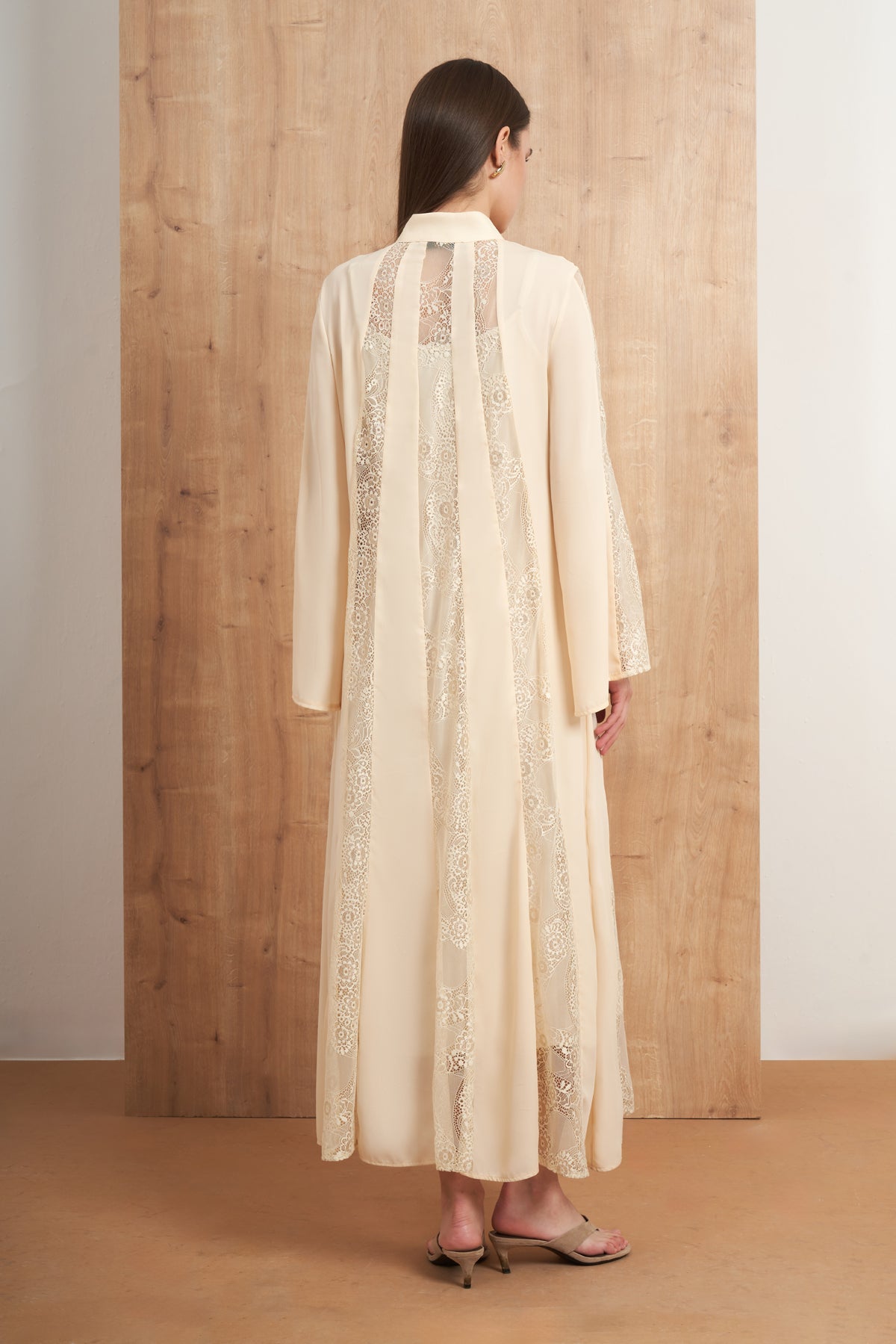 Tie Neck Lace Maxi Dress