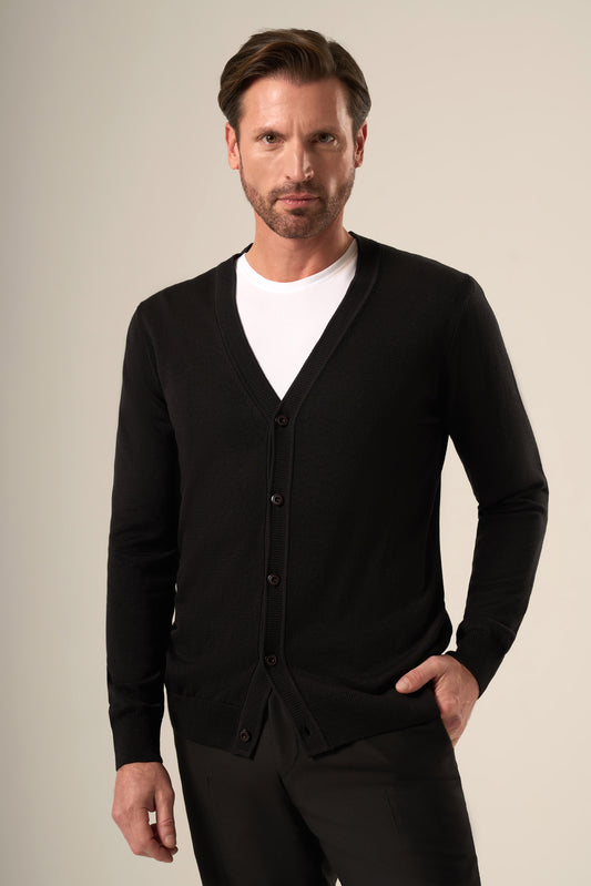Refined V-Neck Button Cardigan