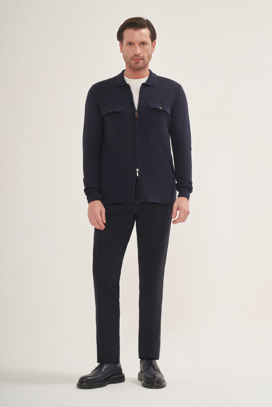 Lightweight knit Zip-Up Overshirt