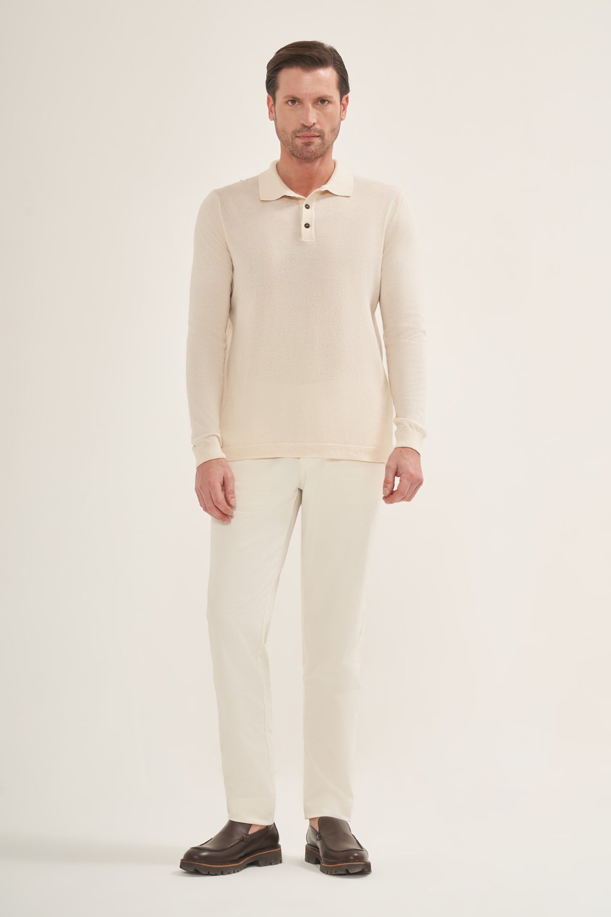 Knit Lightweight Polo Long Sleeves