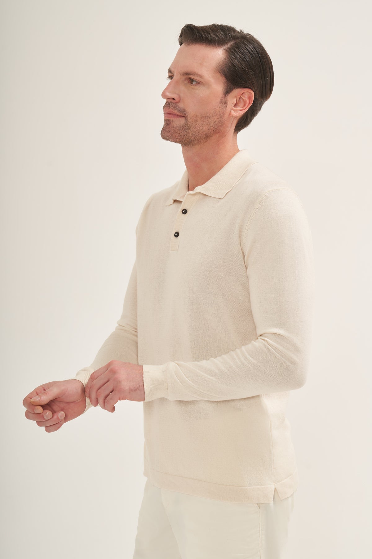 Knit Lightweight Polo Long Sleeves