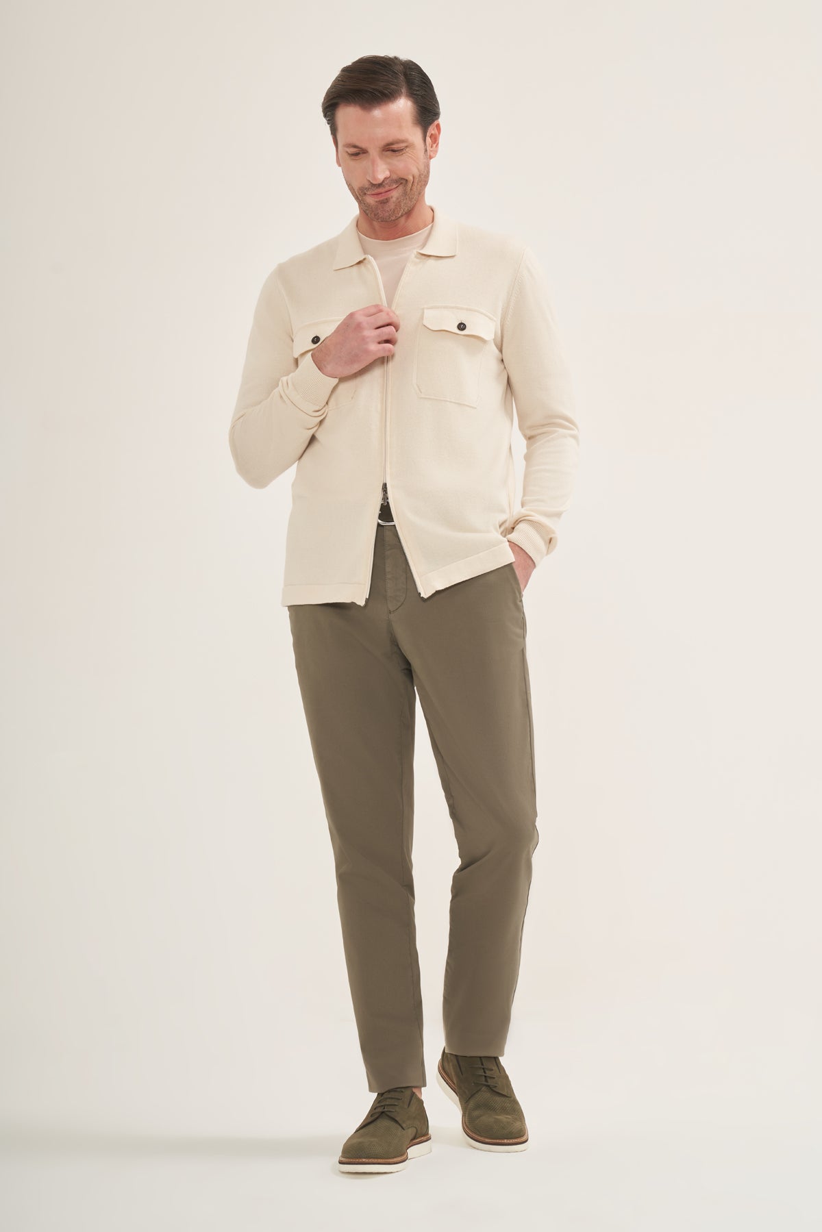 Lightweight knit Zip-Up Overshirt