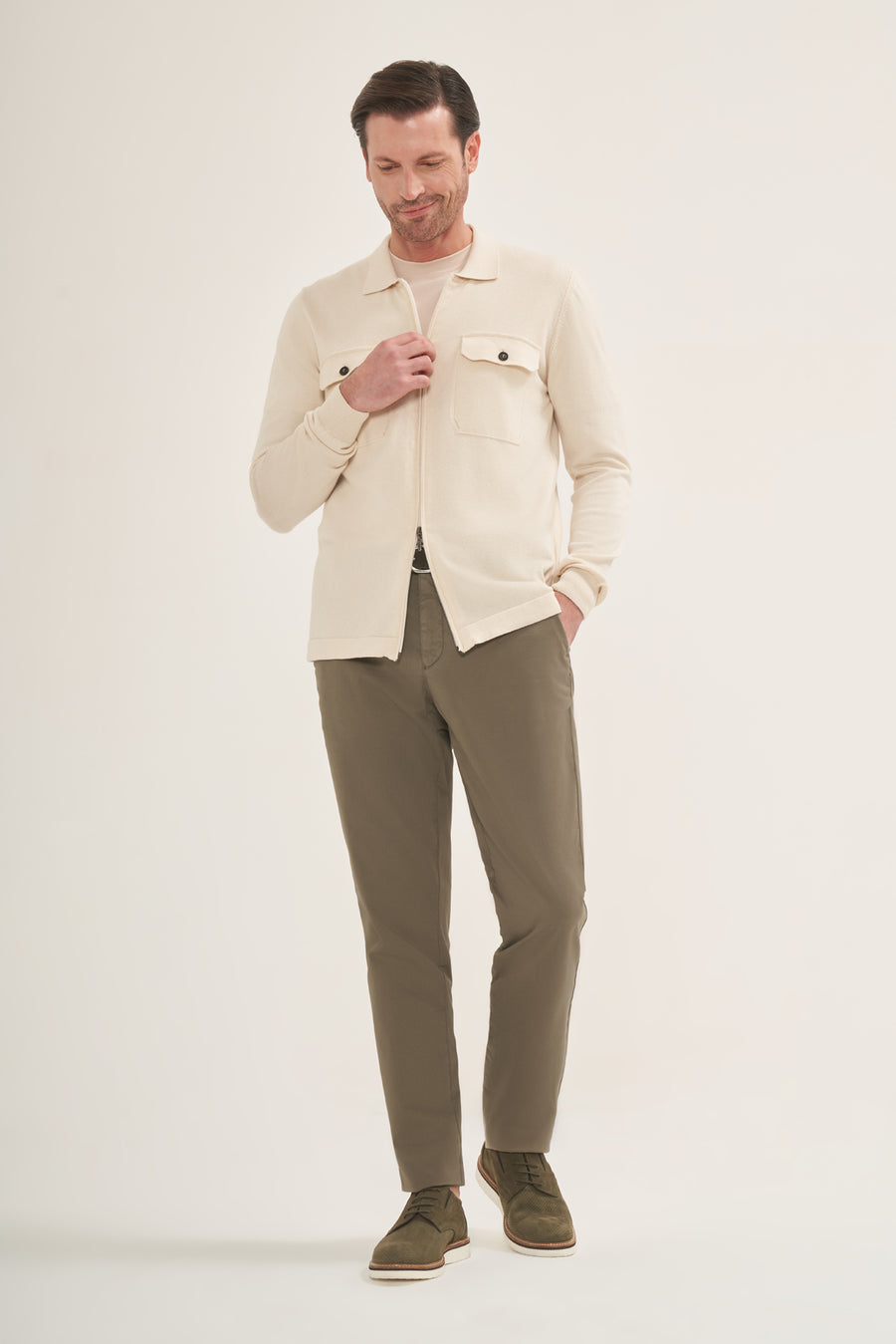 Lightweight knit Zip-Up Overshirt