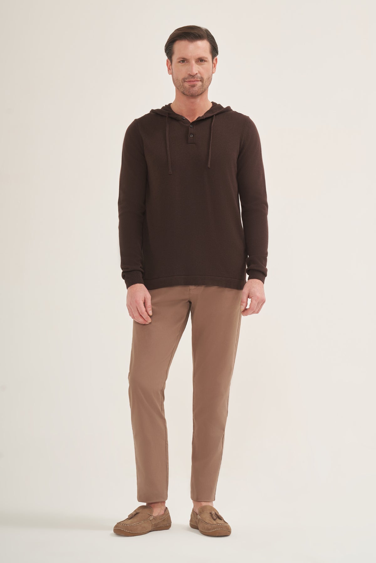 Lightweight Polo Knit Hoodie