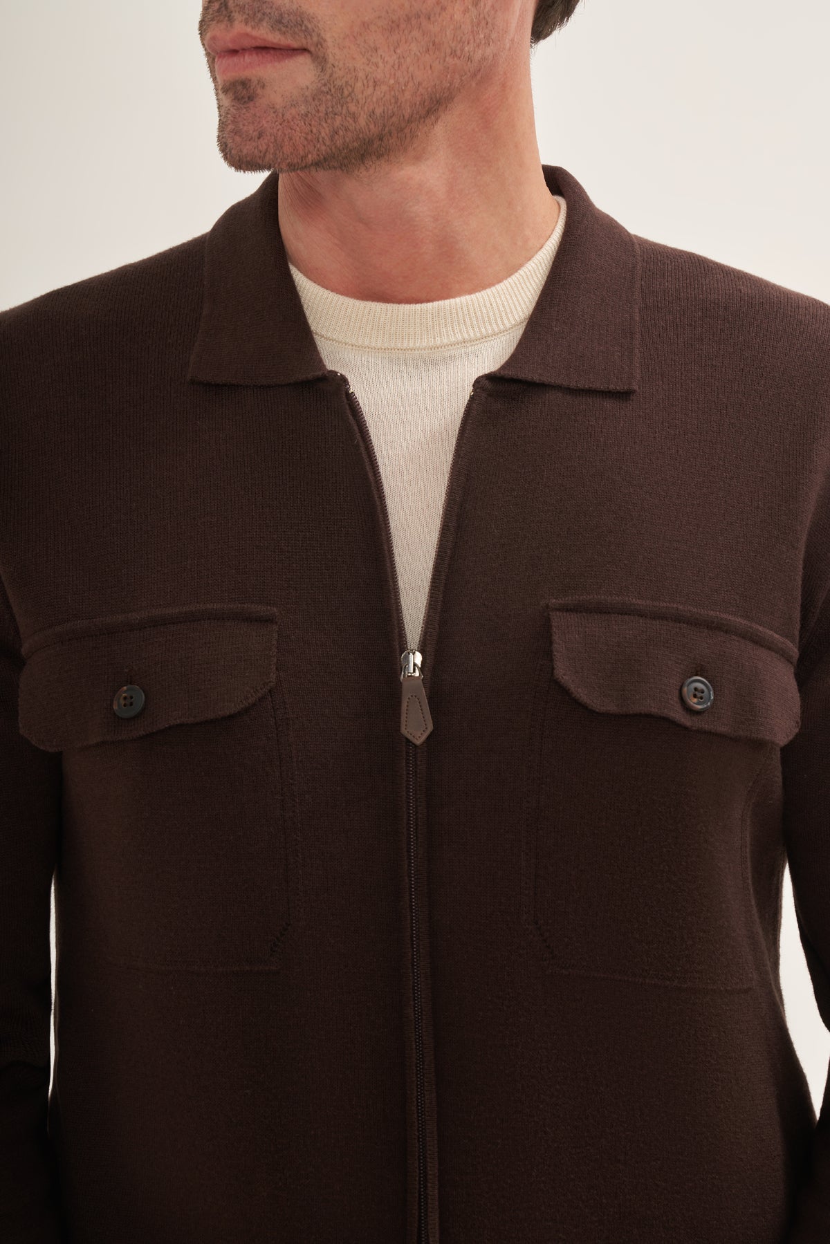 Lightweight knit Zip-Up Overshirt