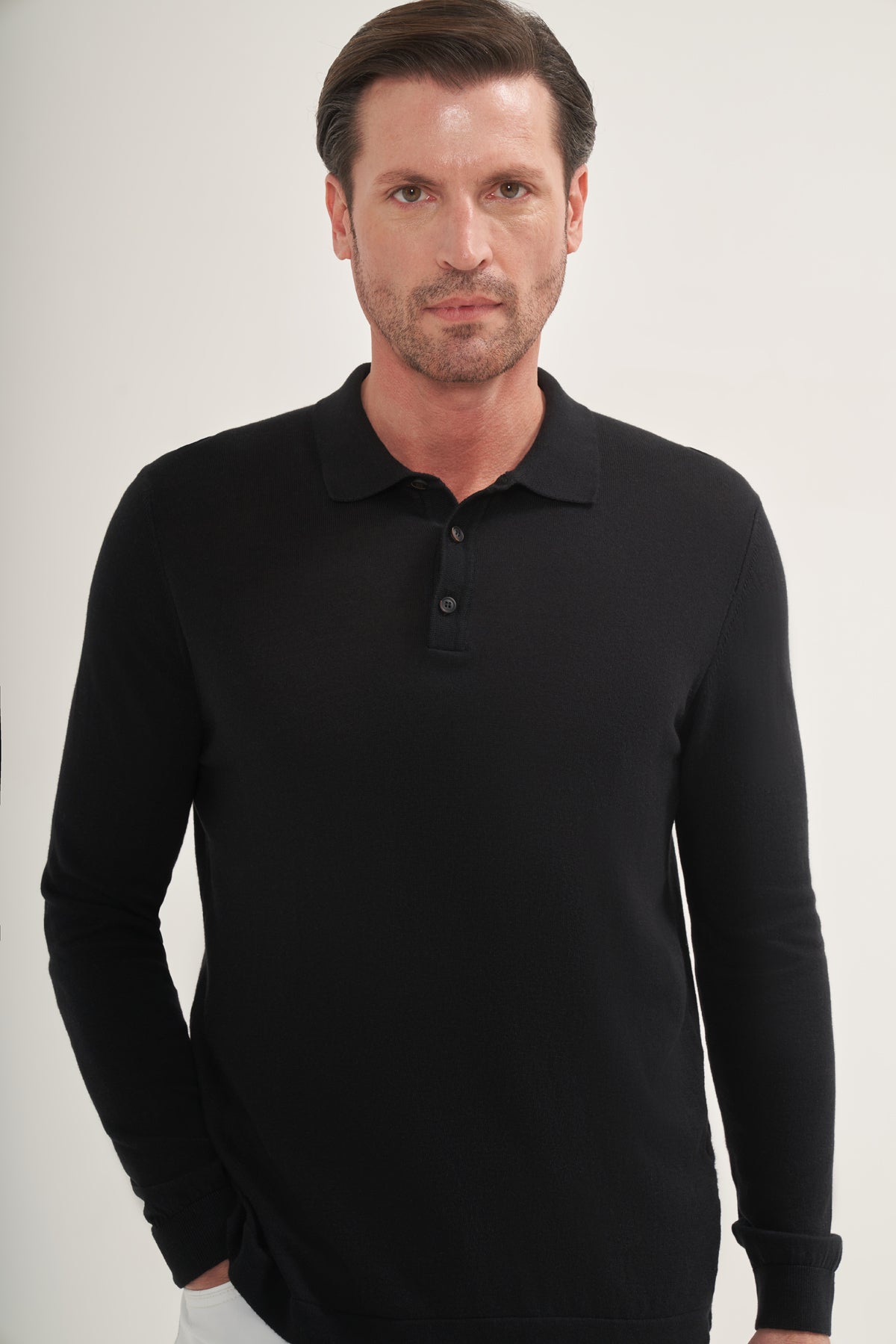 Knit Lightweight Polo Long Sleeves