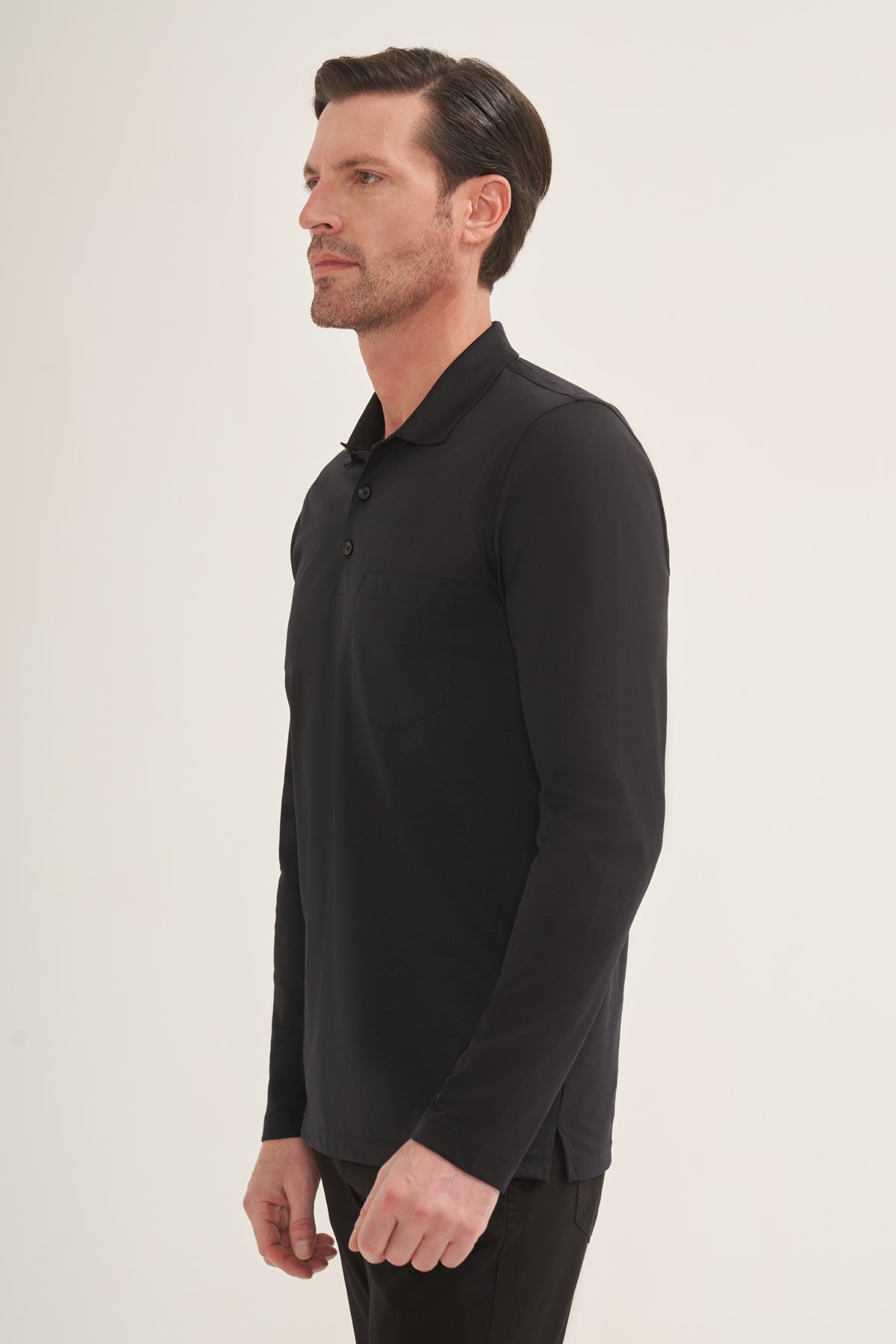 The Pure Cotton Long Sleeve Polo Shirt