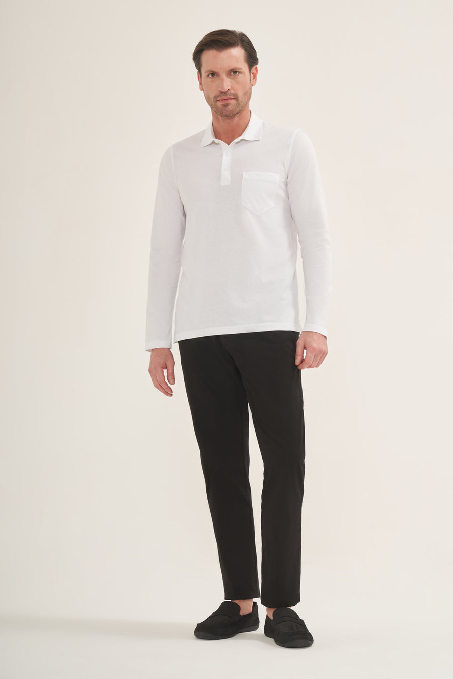 The Pure Cotton Long Sleeve Polo Shirt