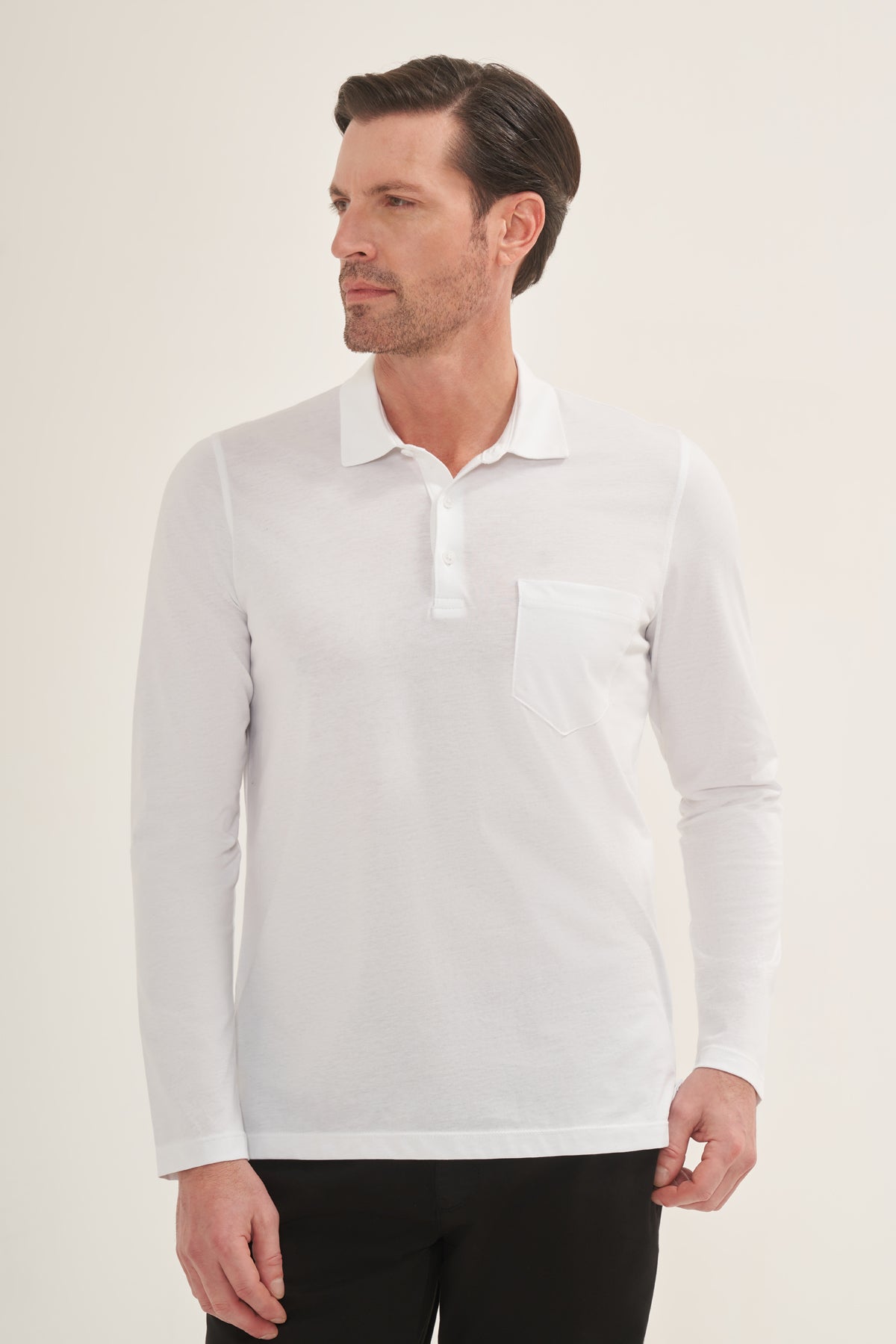The Pure Cotton Long Sleeve Polo Shirt