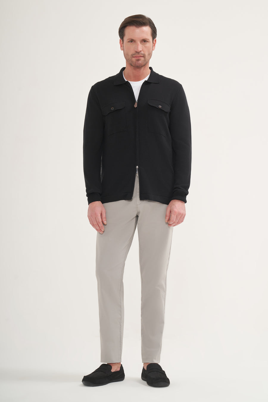 Lightweight knit Zip-Up Overshirt