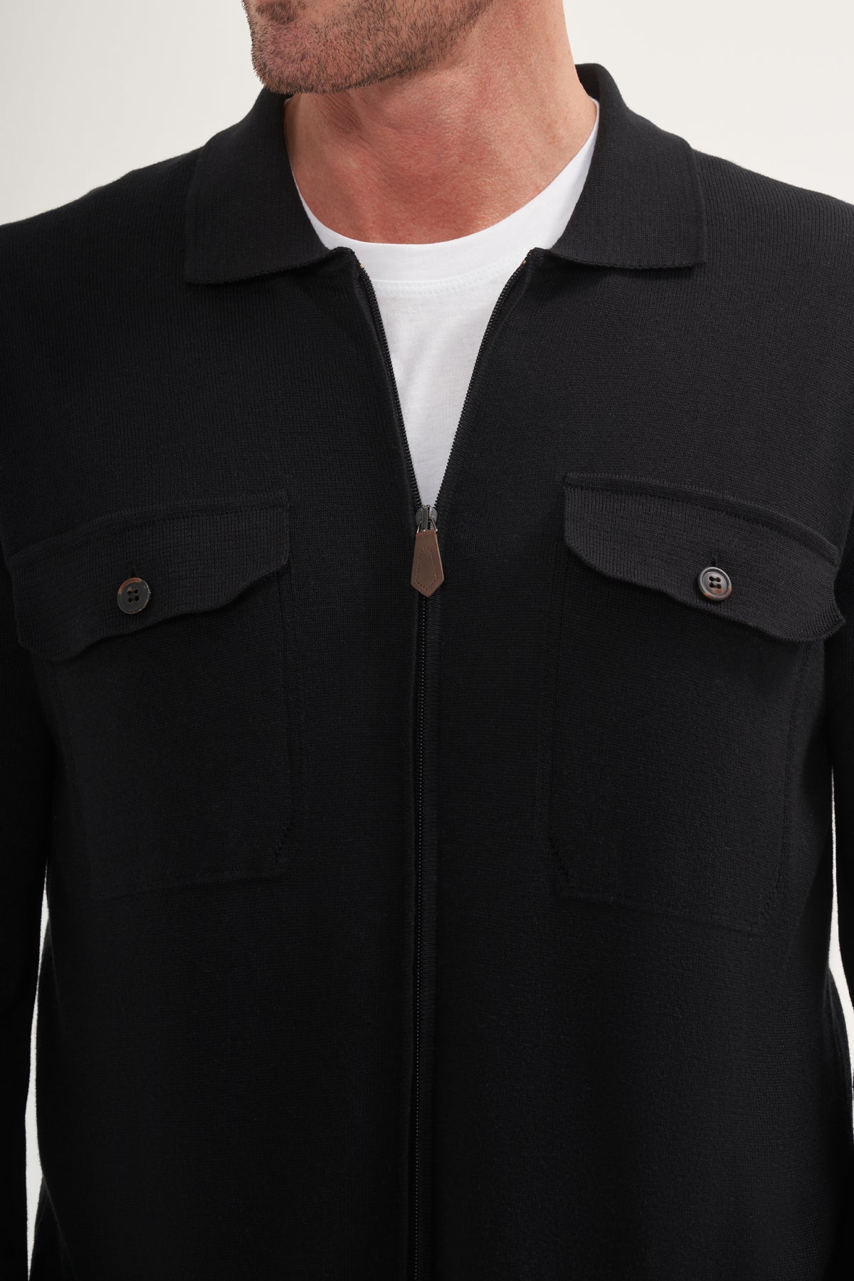 Lightweight knit Zip-Up Overshirt
