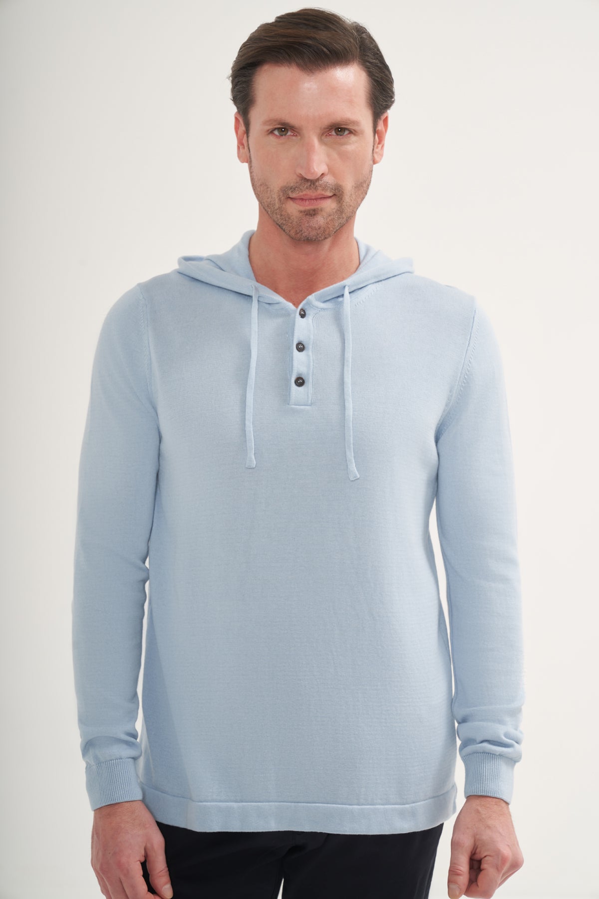 Lightweight Polo Knit Hoodie