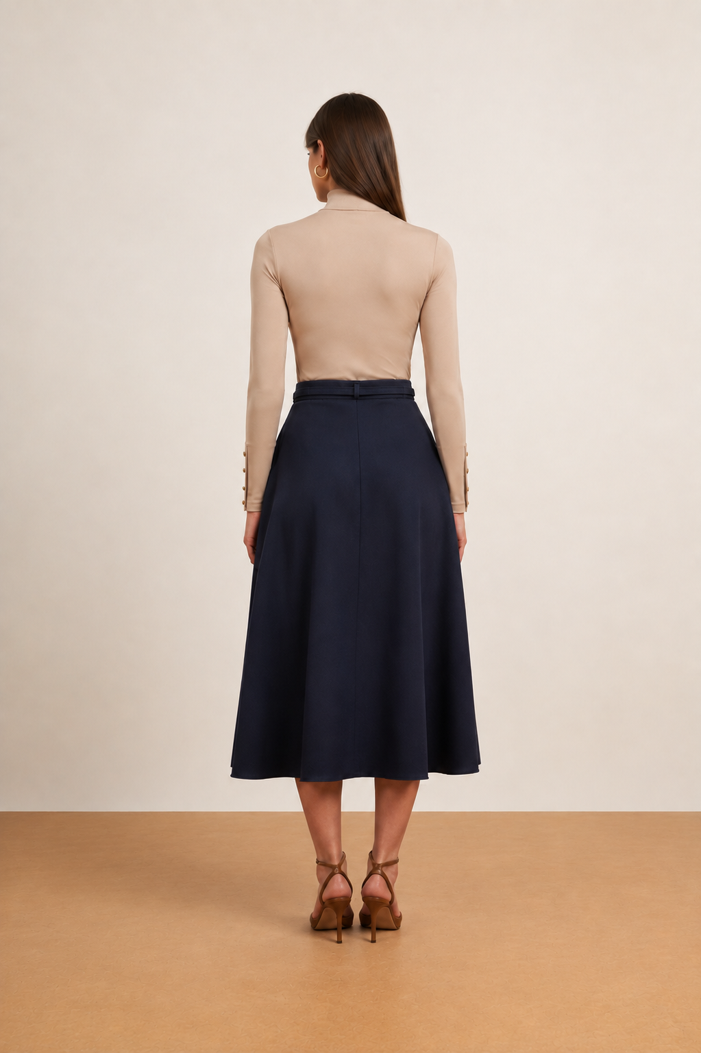 A-Line Midi Skirt & Belt