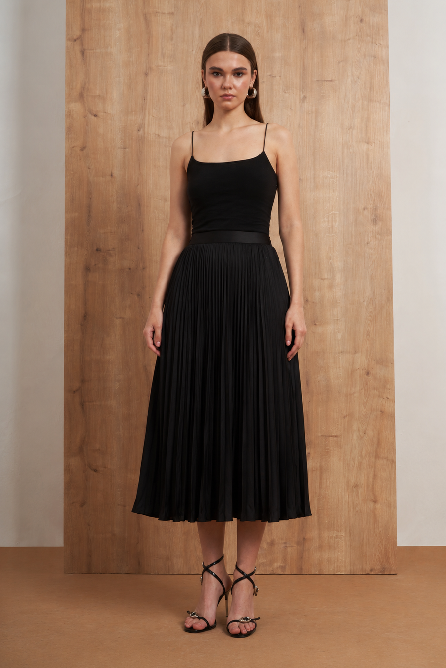 Pleated Midi Skirt