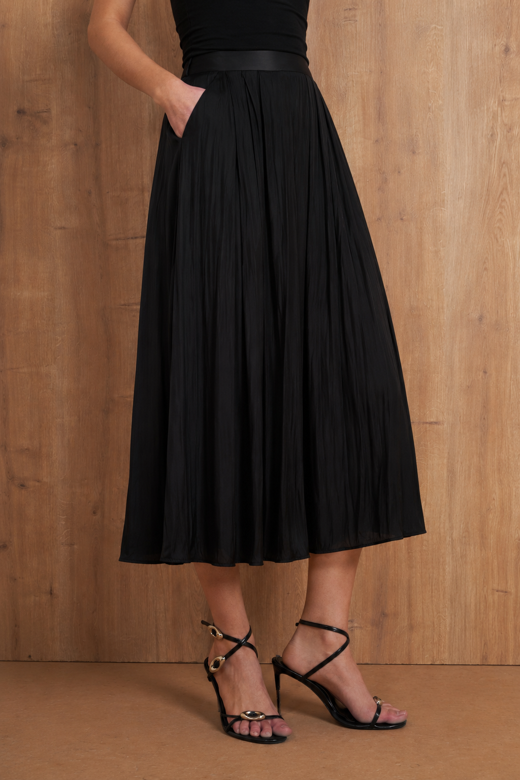 Pleated Midi Skirt