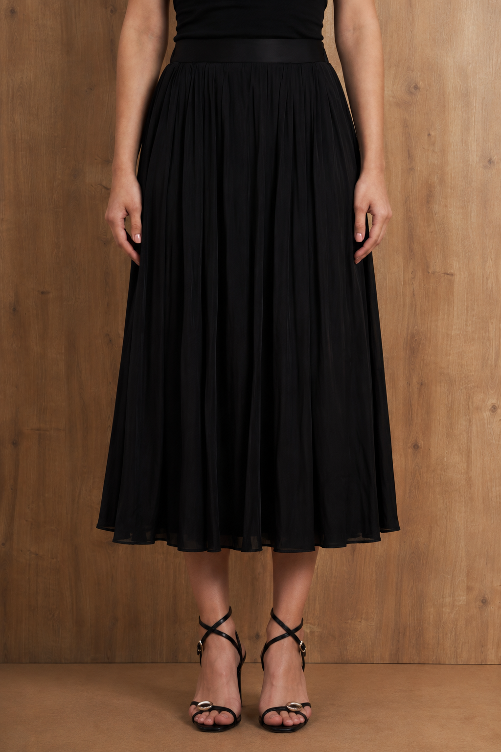Pleated Midi Skirt