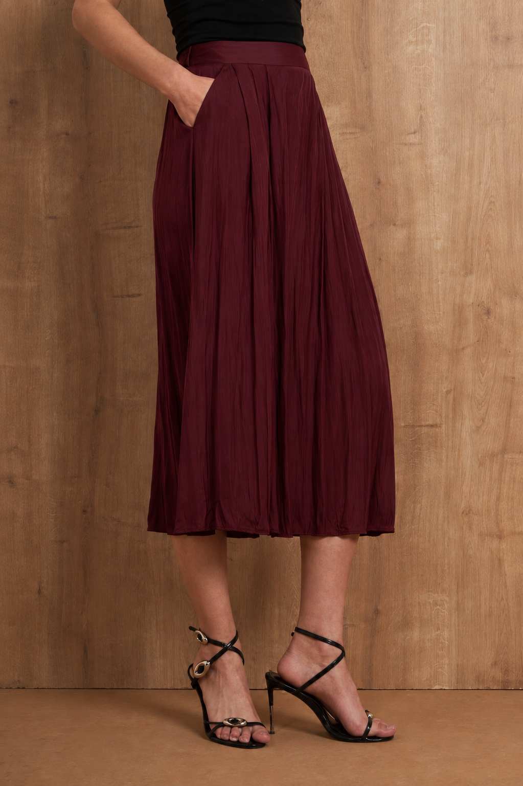 Pleated Midi Skirt