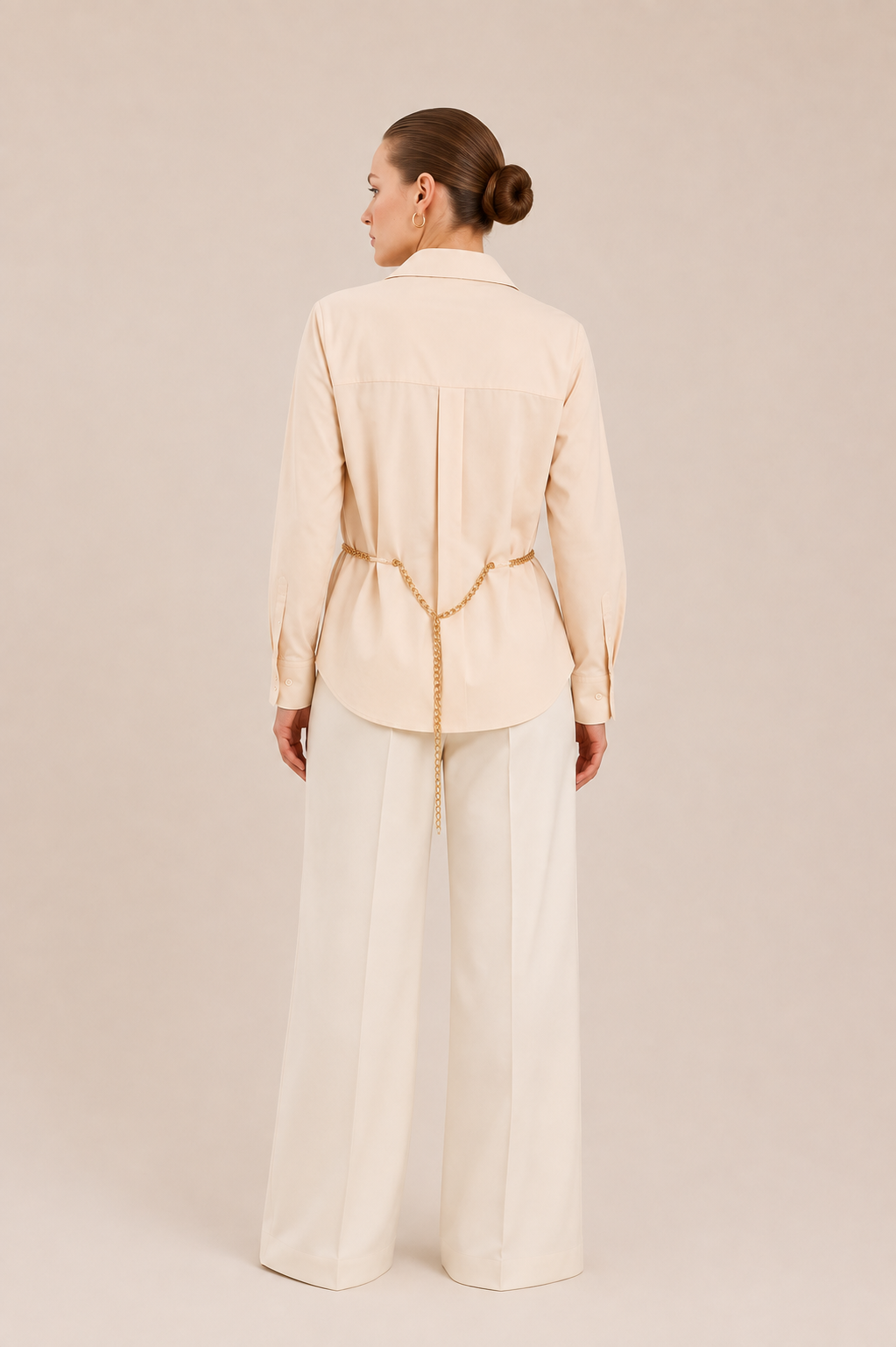 Chain Belt Button-Up Shirt