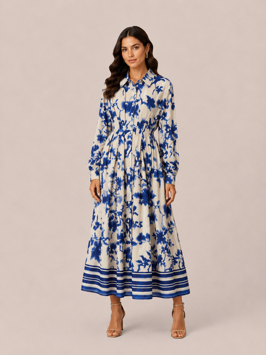 Watercolor Floral Shirt Dress