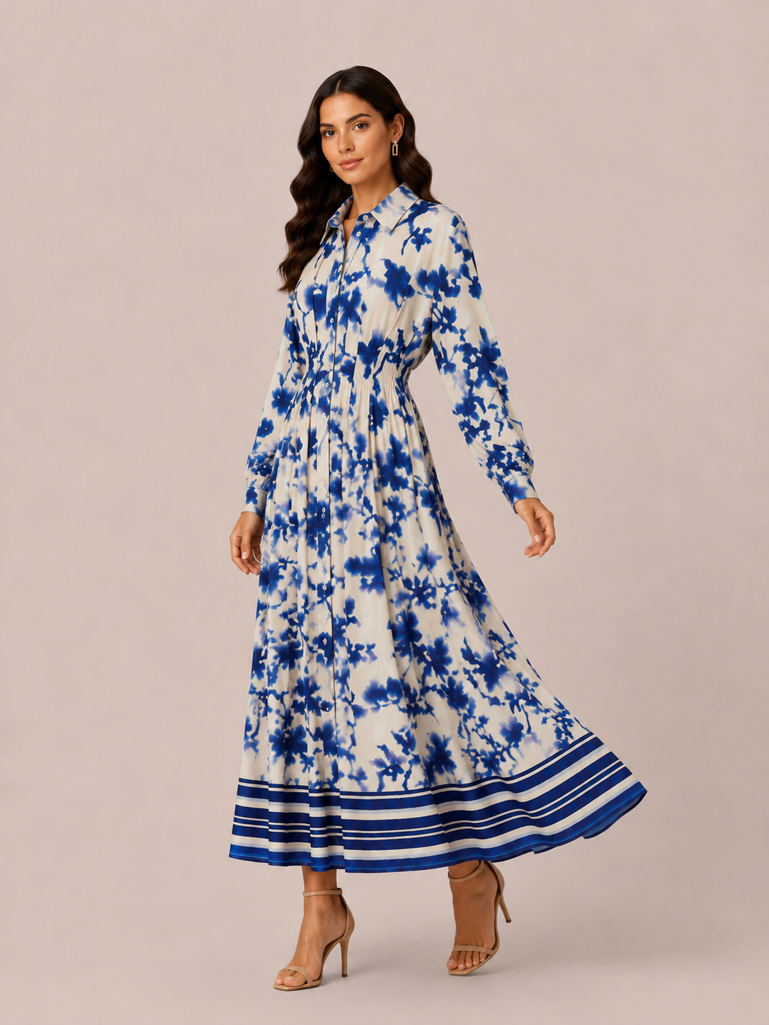 Watercolor Floral Shirt Dress