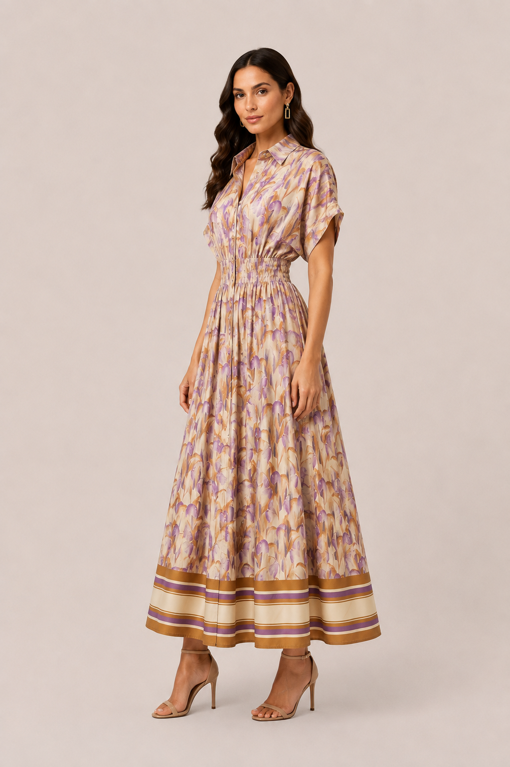 Watercolor Floral Shirt Dress