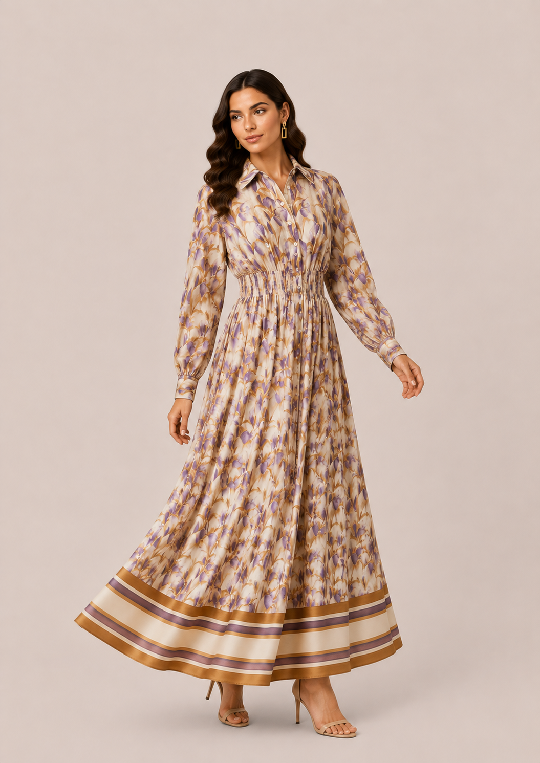 Watercolor Floral Shirt Dress