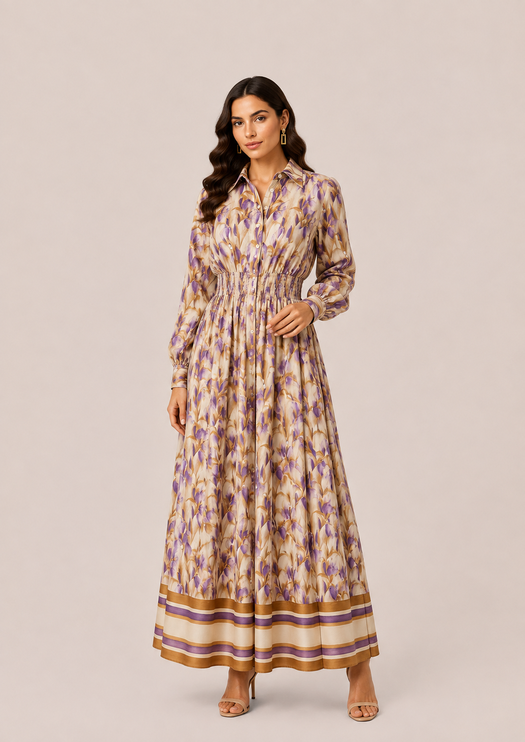 Watercolor Floral Shirt Dress