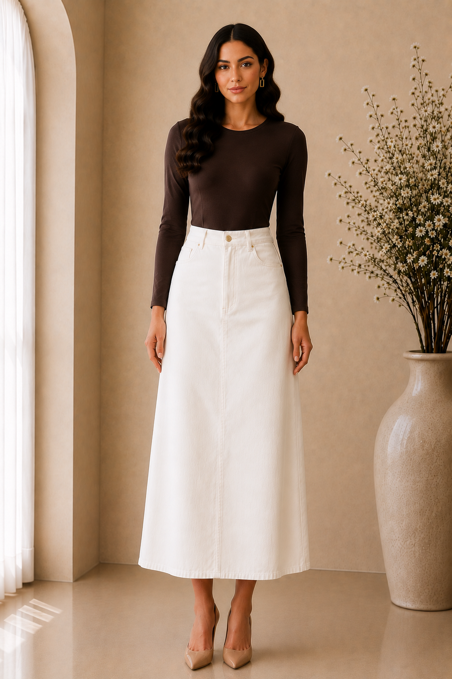 Classic A-Line Maxi Skirt