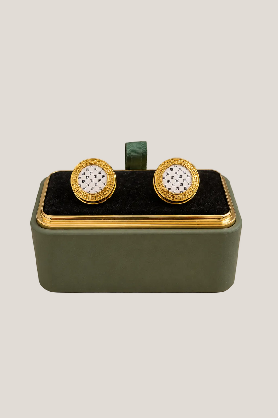 SASA MILANO Signature Cufflinks Golden & White