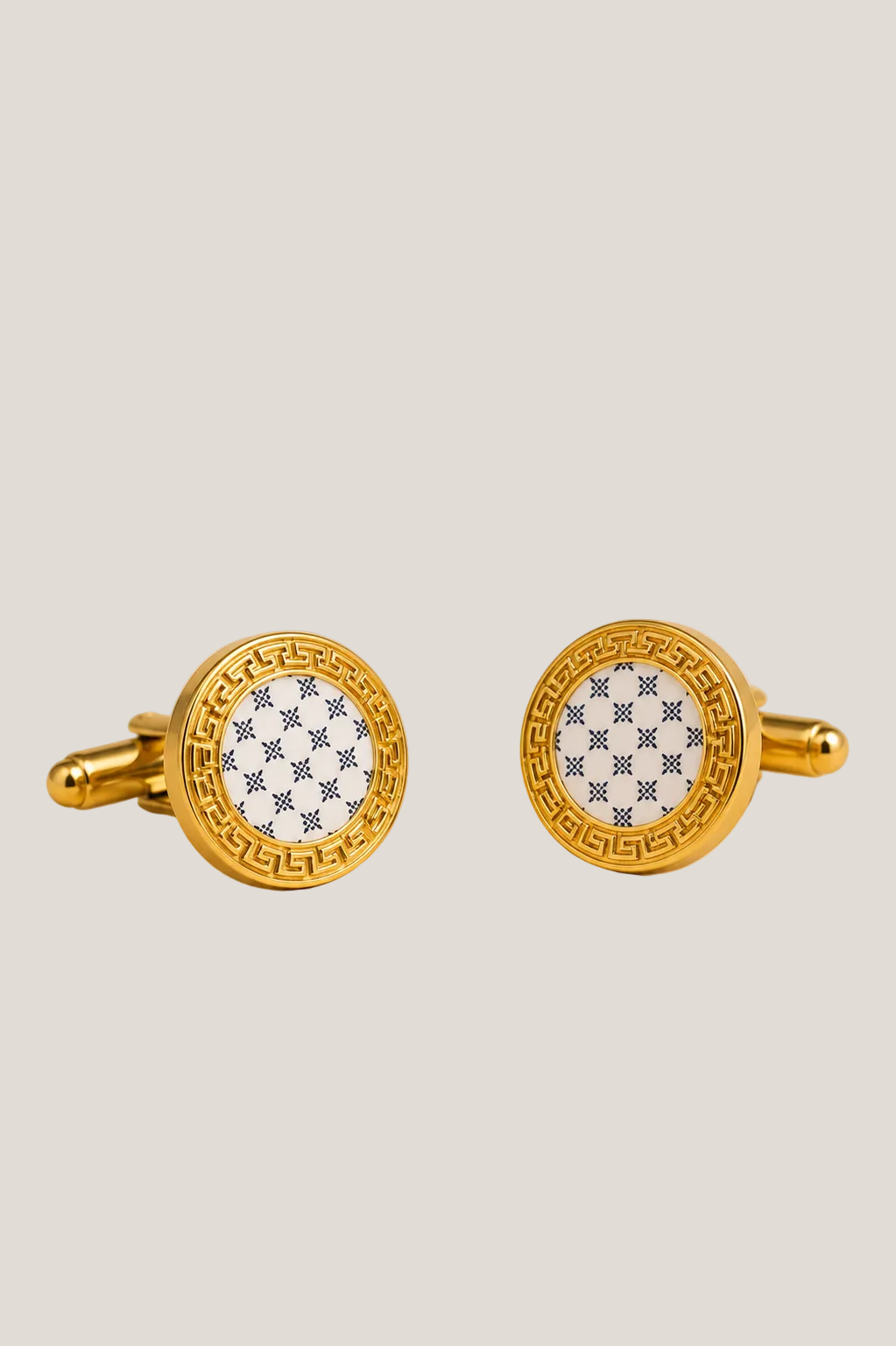 SASA MILANO Signature Cufflinks Golden & White