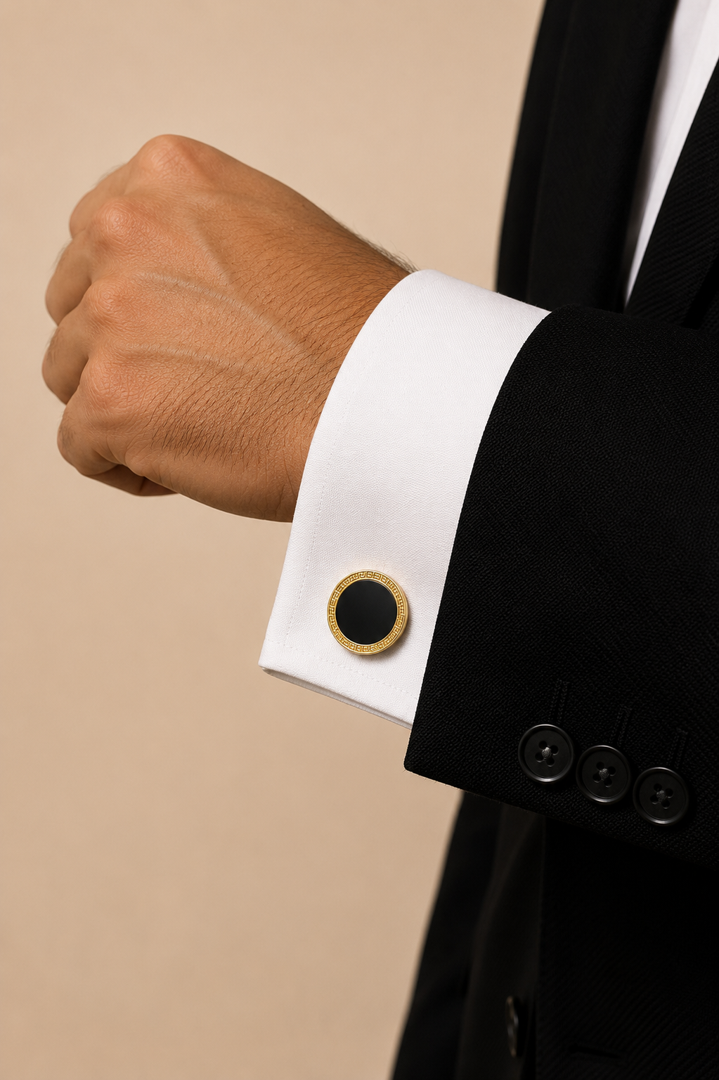 SASA MILANO Signature Cufflinks Gold & Grey