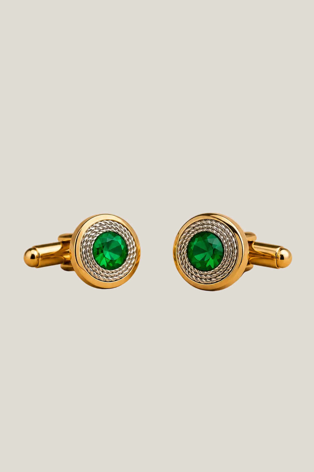 SASA MILANO Signature Cufflinks Gold & Green