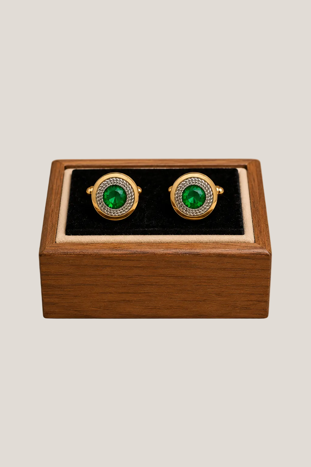 SASA MILANO Signature Cufflinks Gold & Green