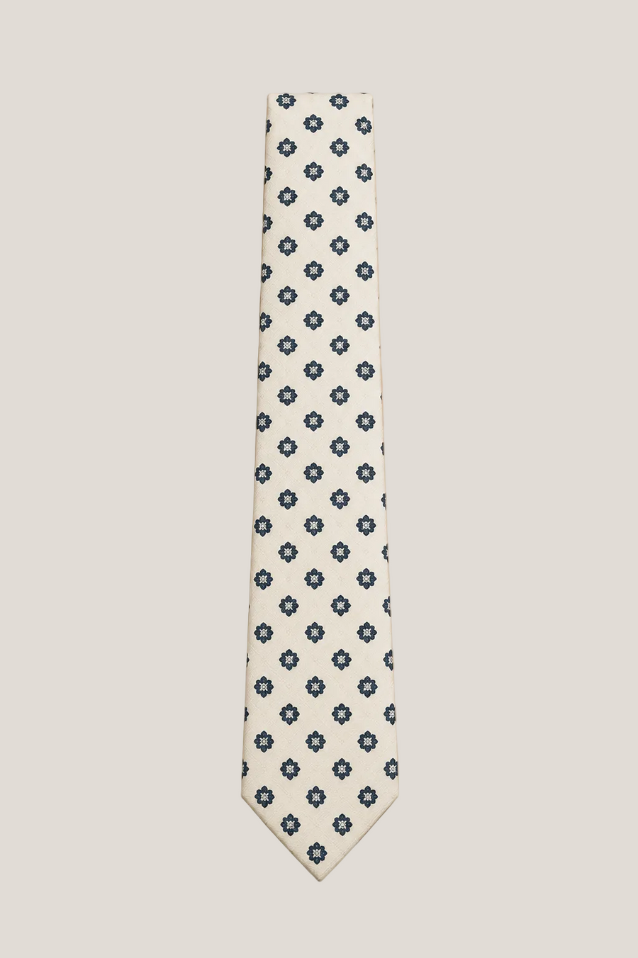 Ivory Floral Silk Tie