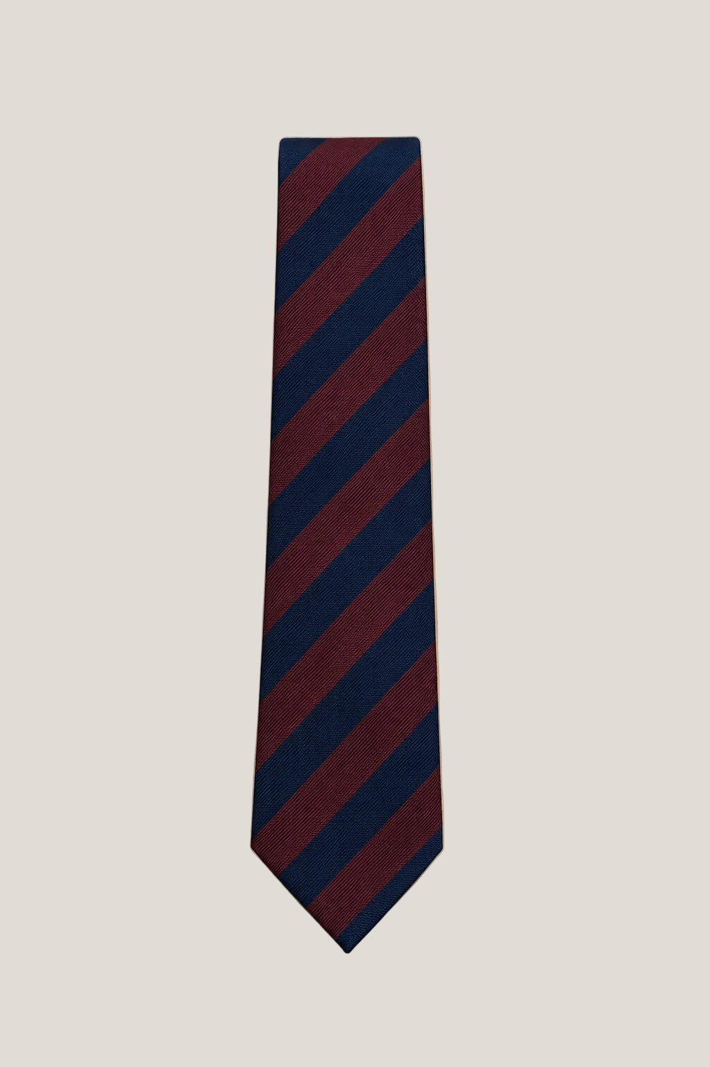Classic Burgundy &amp; Navy Stripe Silk Tie