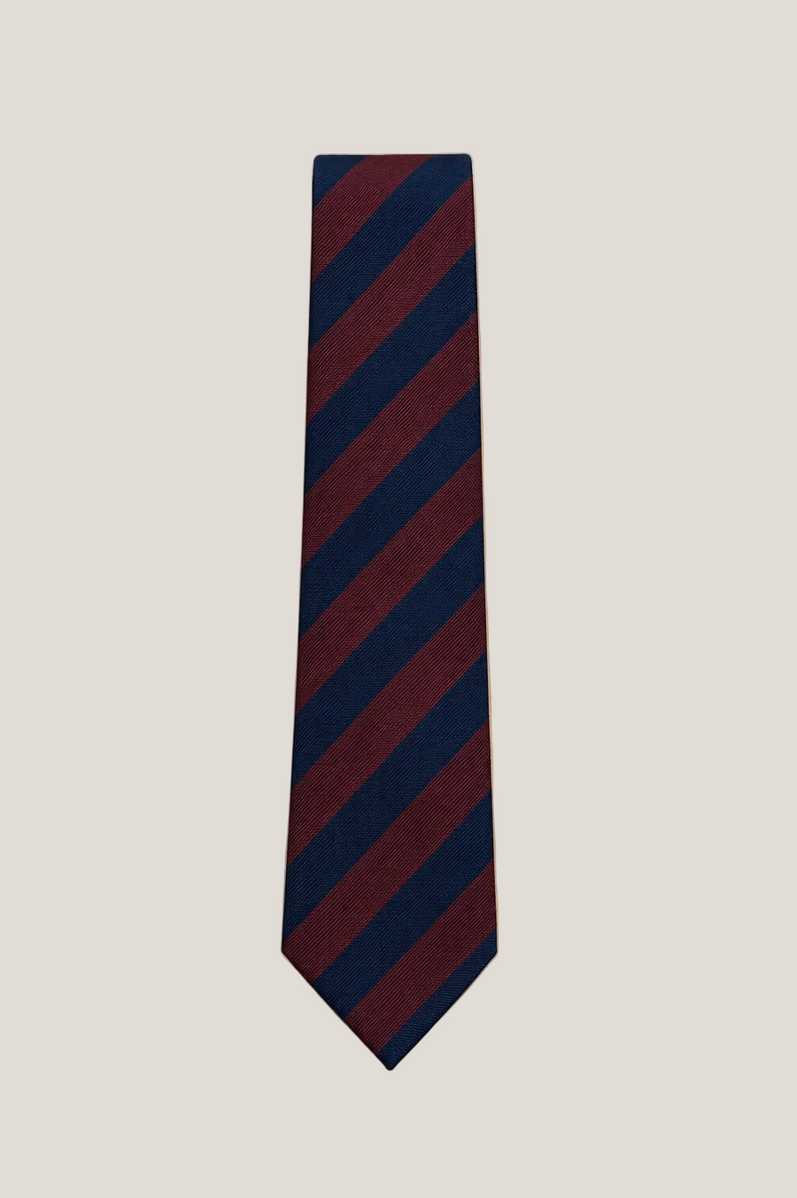 Classic Burgundy &amp; Navy Stripe Silk Tie
