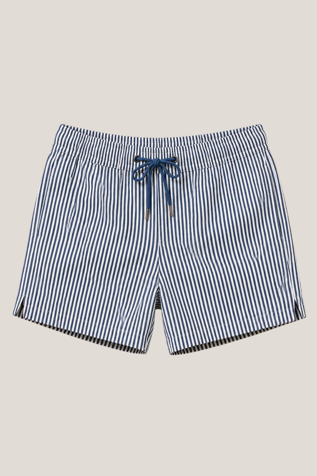 Blue & White Striped Swim Shorts