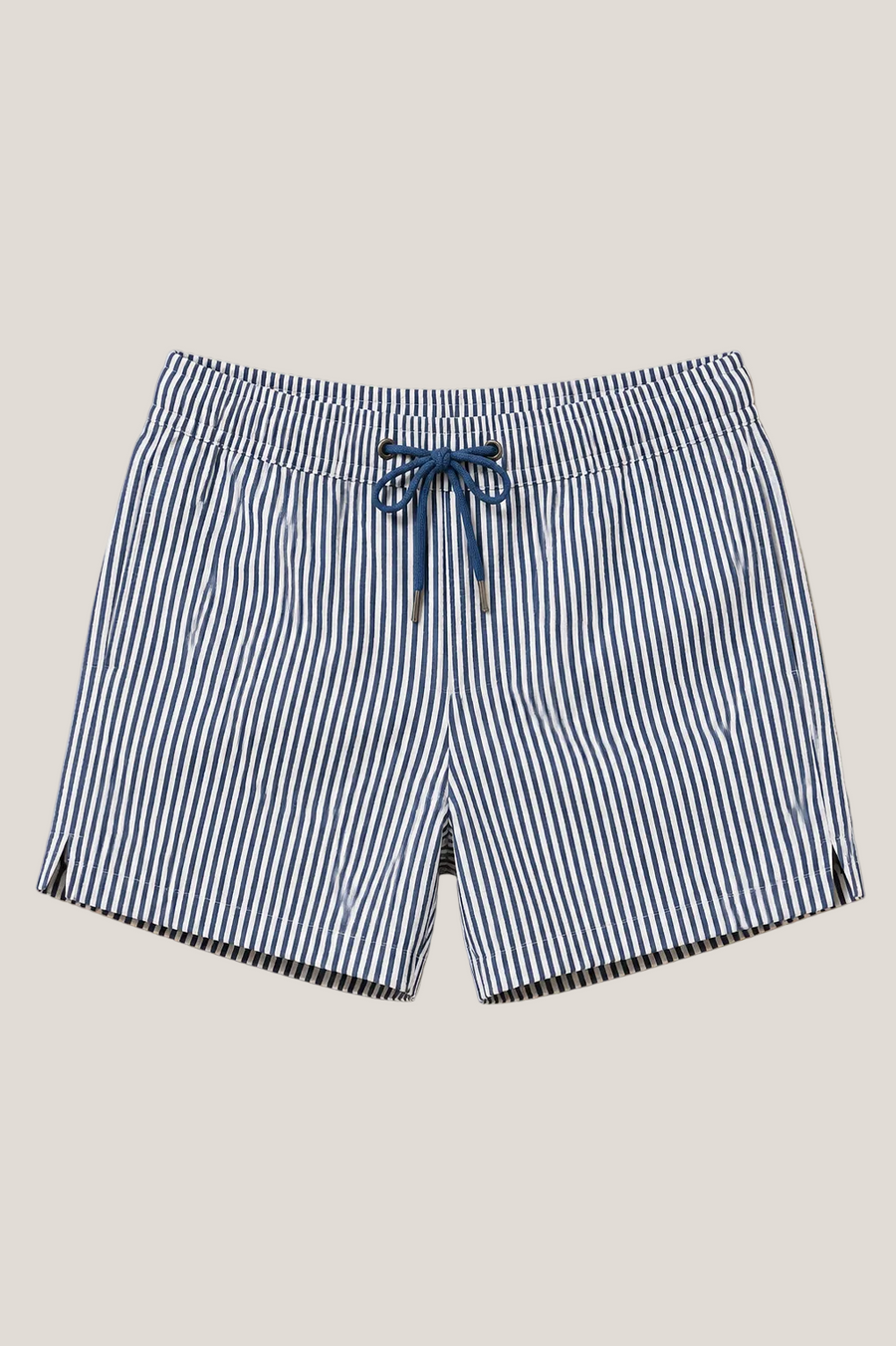 Blue & White Striped Swim Shorts