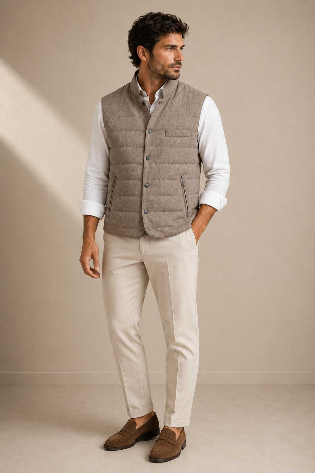 Linen Quilted Vest