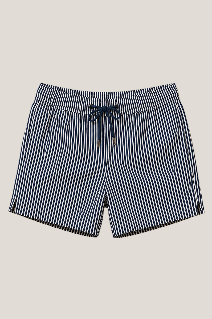 Navy & White Striped Swim Shorts