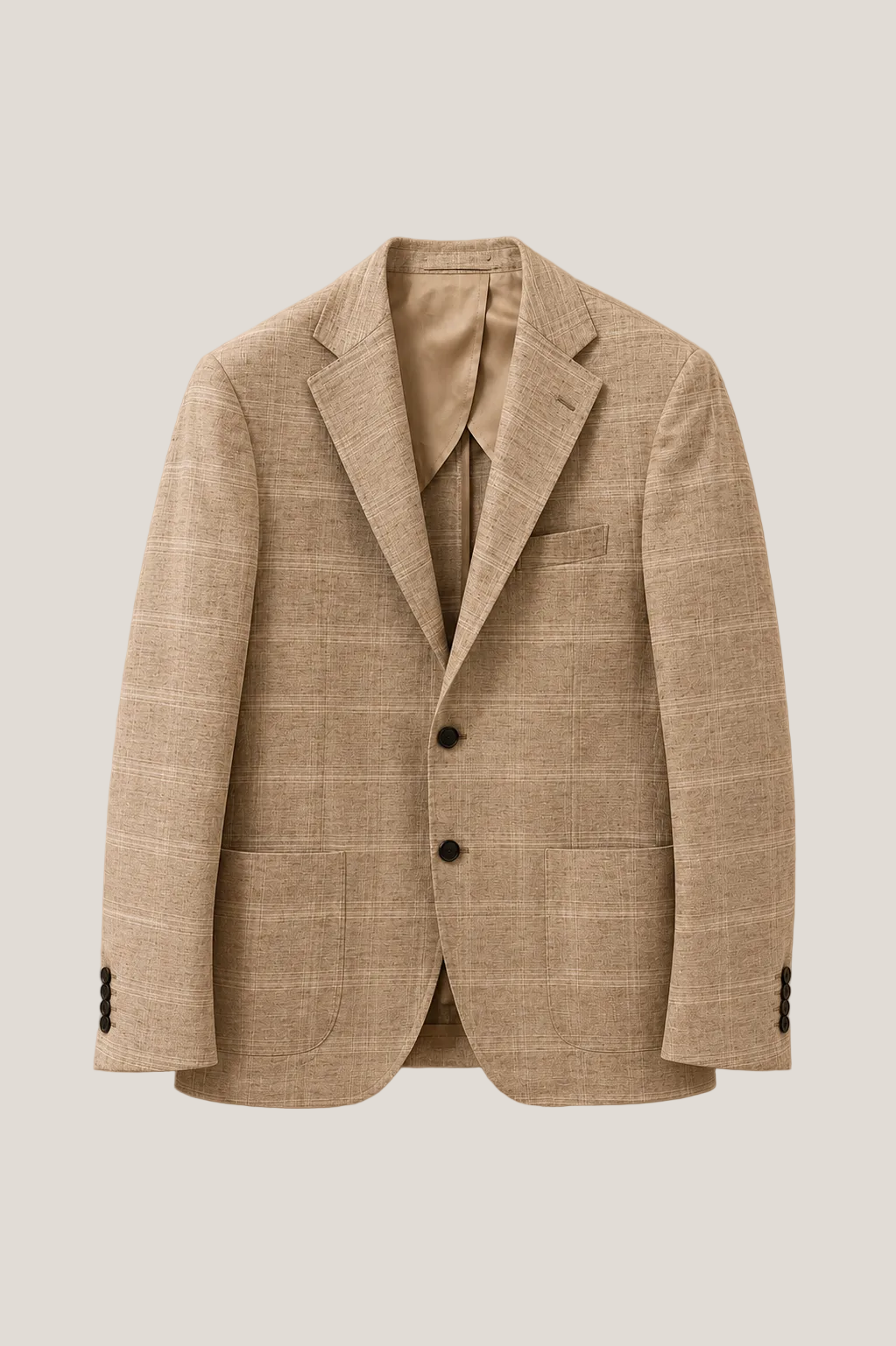 Beige Textured Sport Jacket