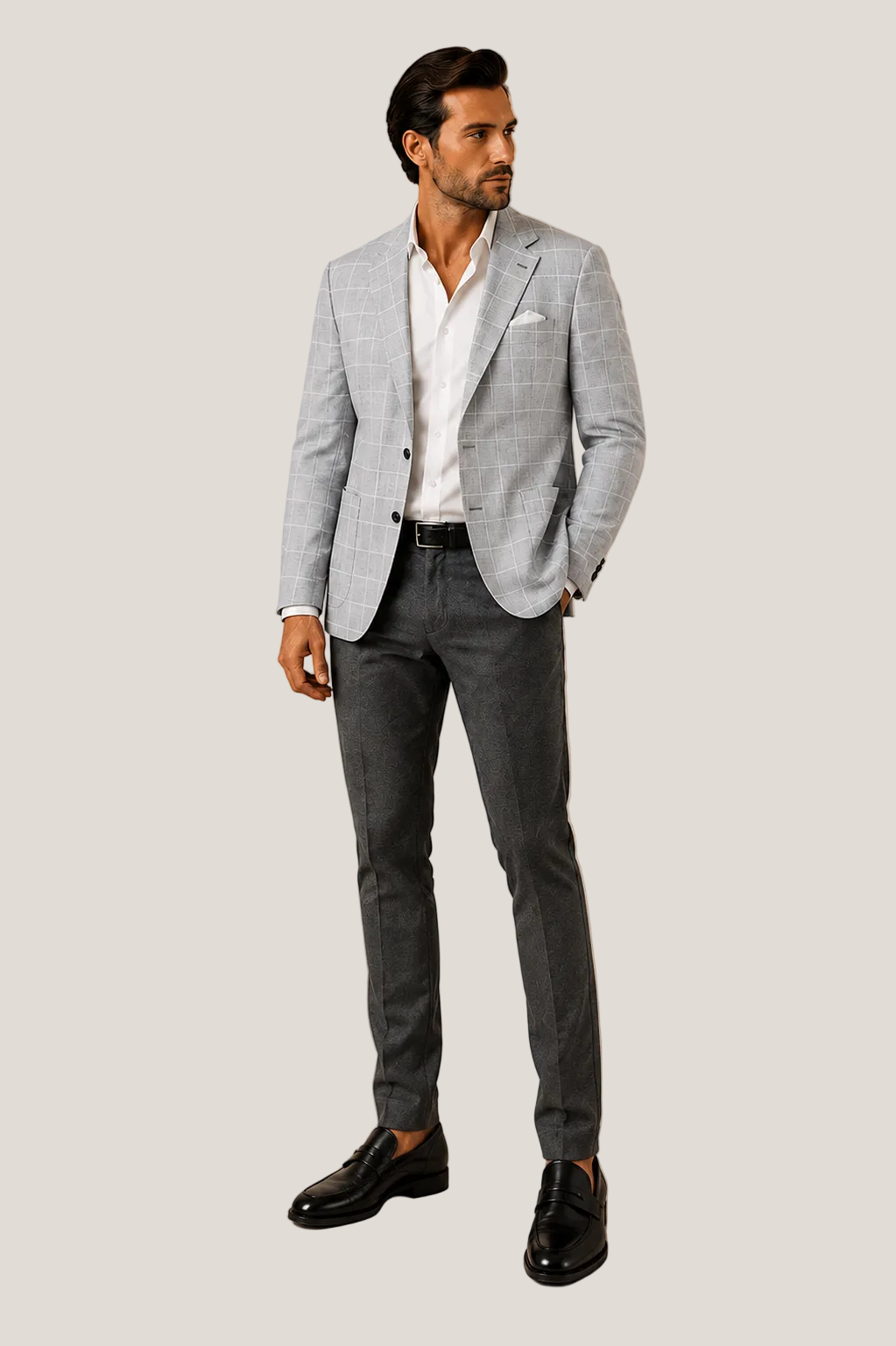 Light Grey Windowpane Sport Jacket