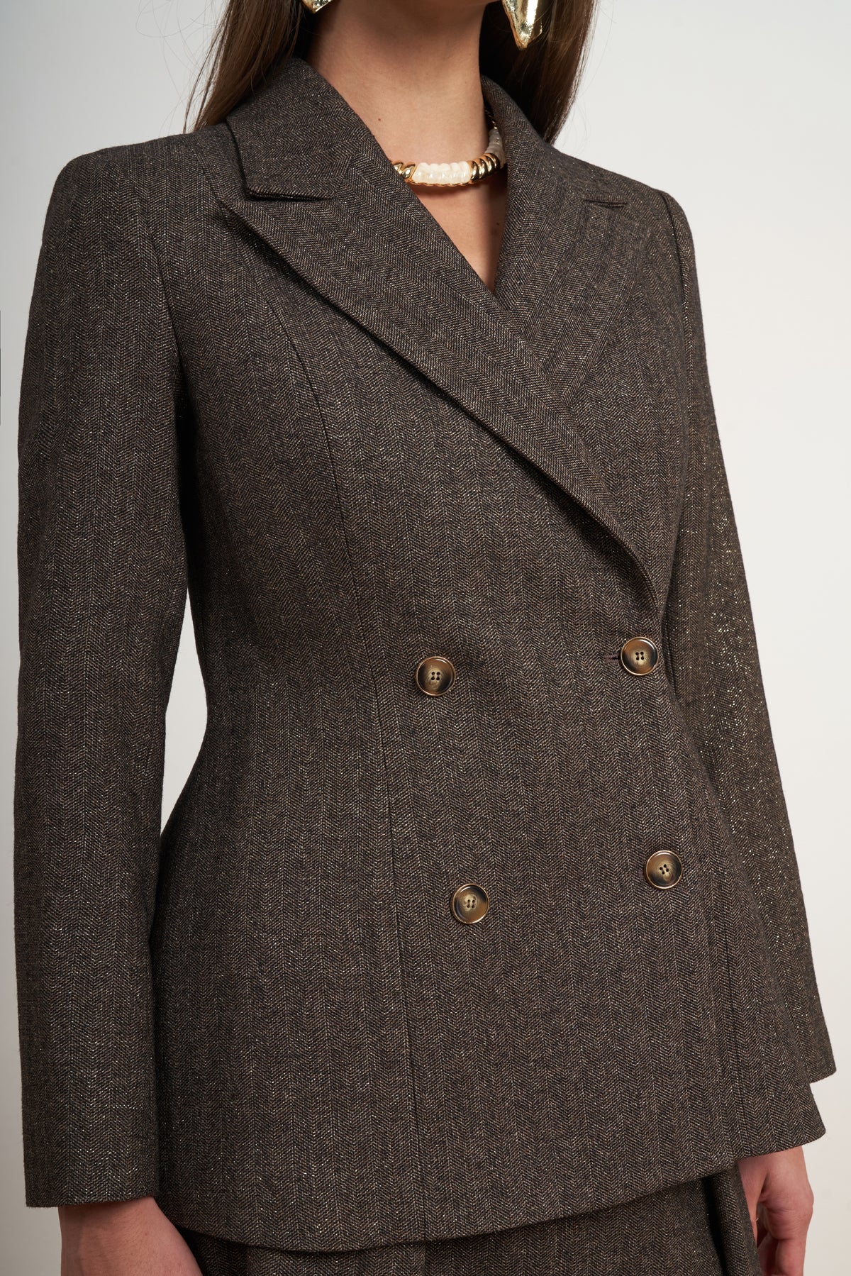 Double Breasted Skirt Suit