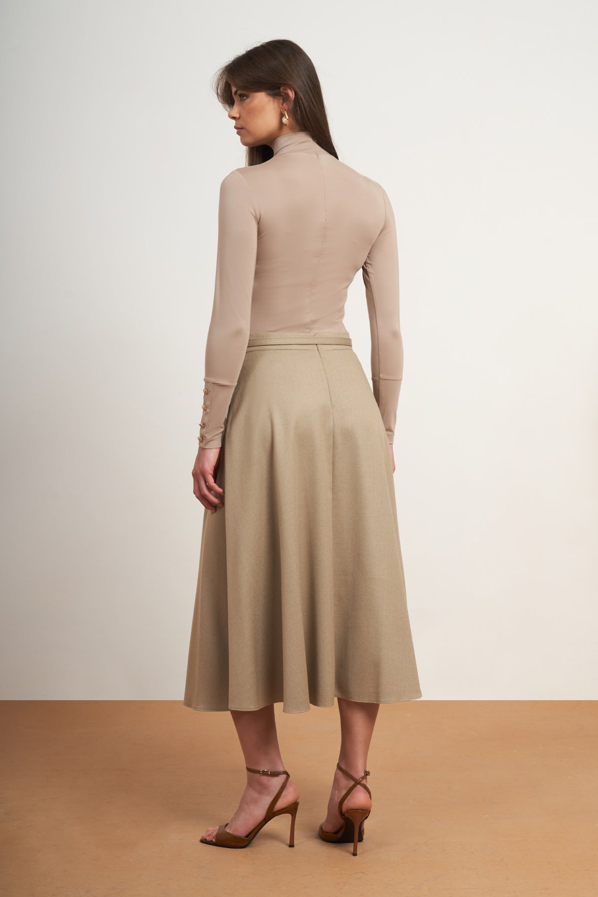 A-Line Midi Skirt & Belt
