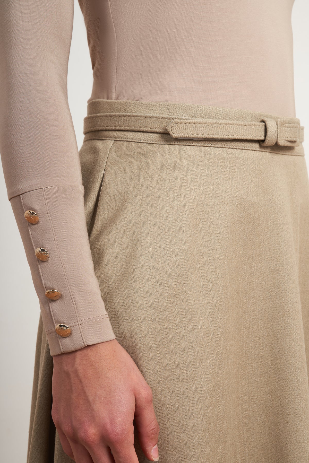 A-Line Midi Skirt & Belt