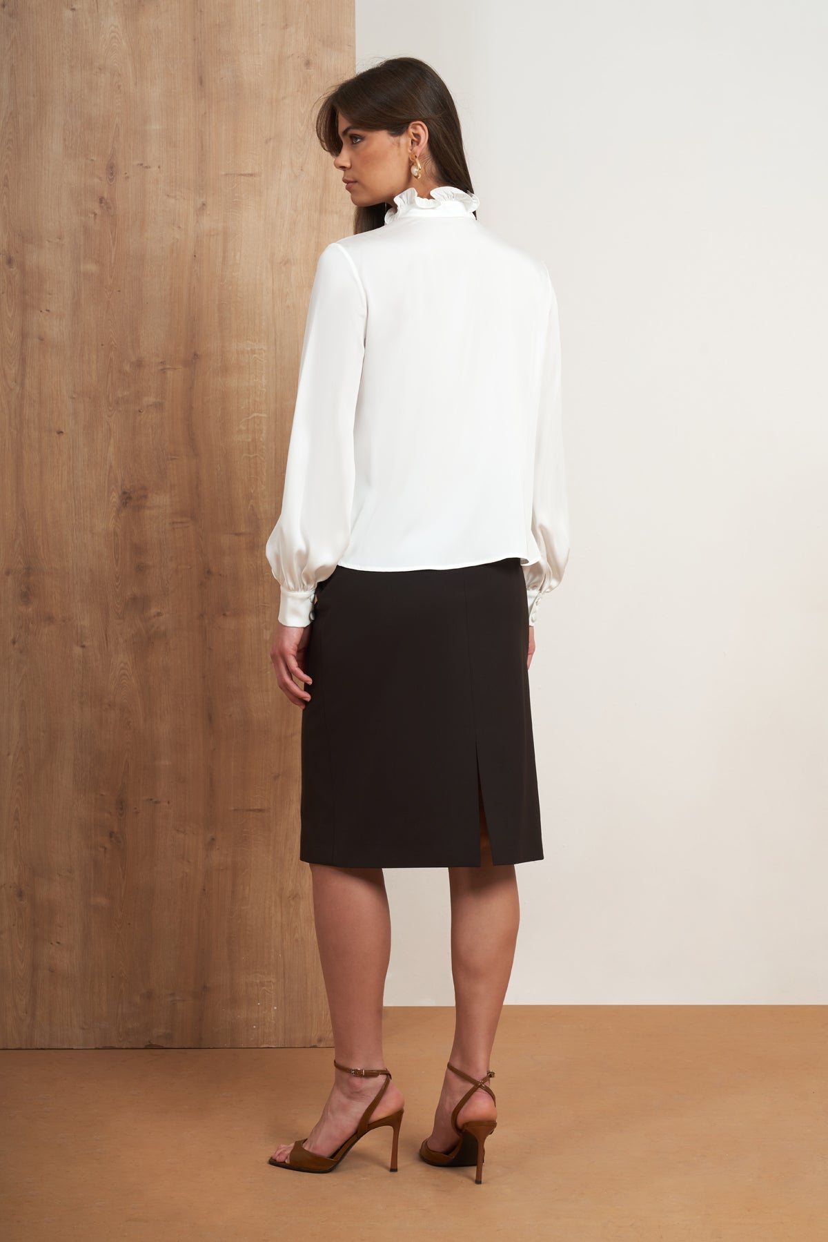 Ruffle Necktie Blouse